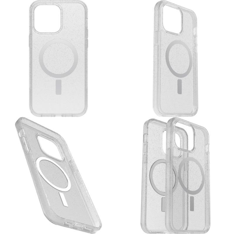OtterBox Cover per iPhone 14 Pro Max Symmetry Clear per MagSafe, resistente a shock e cadute;sottile, testata 3x norme MIL-STD 810G, protezione antimicrobica, Window Pane Black