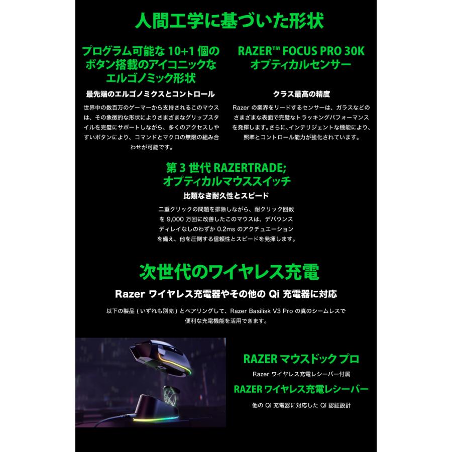 BASILISK Razer レーザー Basilisk V3 Pro 有線 / Bluetooth 5.0 2.4