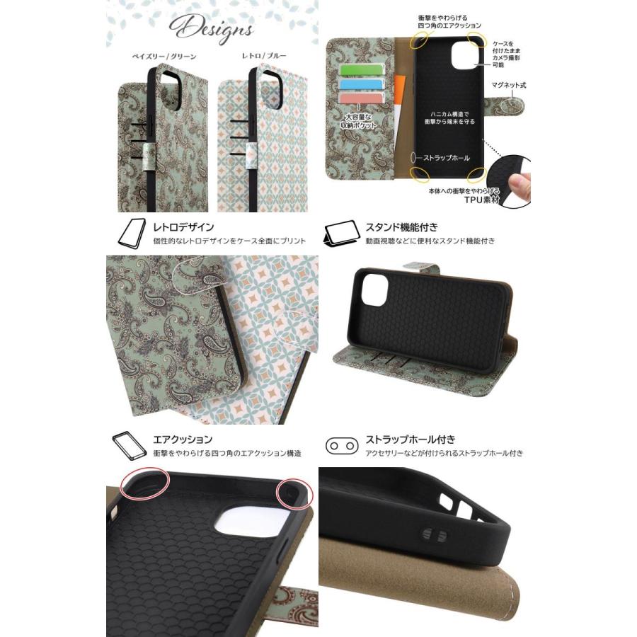Digital Alchemist デジタルアルキミスト iPhone 14 Plus 耐衝撃 手帳型レザーケース Designs レトロ/ブルー DT-P38ILC/RP1 | ブランド登録なし | 01