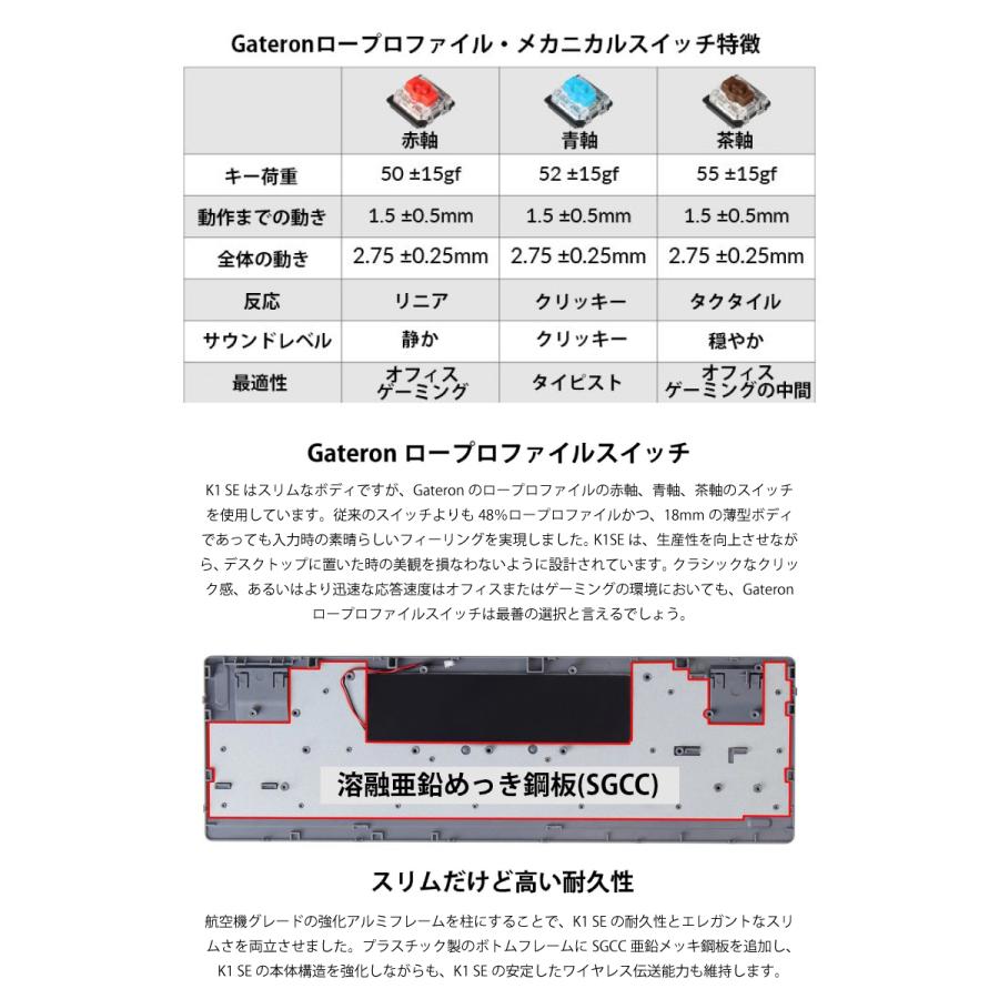 Keychron K1 SE V5 Mac日本語配列 有線 / Bluetooth 5.1 ロー 