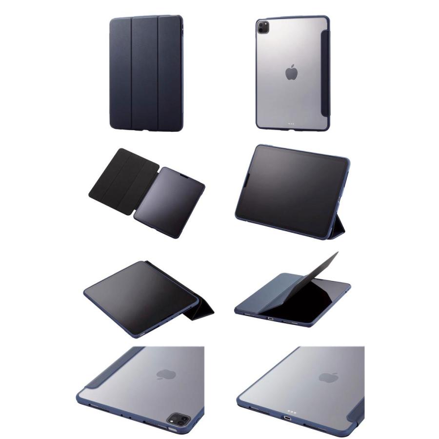 エレコム ELECOM 11インチ iPad Pro M2 第4世代 ハイブリッドケース TOUGH SLIM LITE フレームカラー フラップ付き ブラック ネコポス送料無料｜ec-kitcut｜03