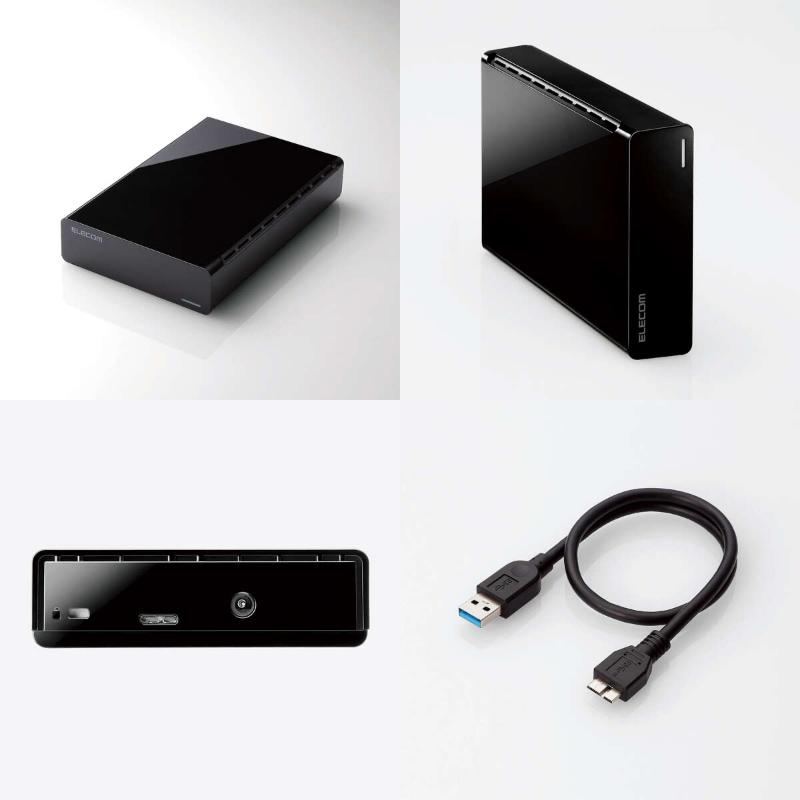 PC周辺機器 ELECOM 6TB 外付けハードディスク ELD-HTV060UBK