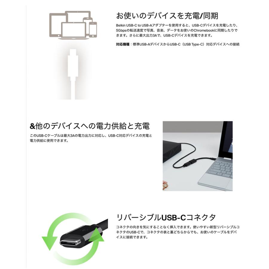Belkin BELKIN ベルキン USB-Cケーブル USB Type-C to Aアダプター