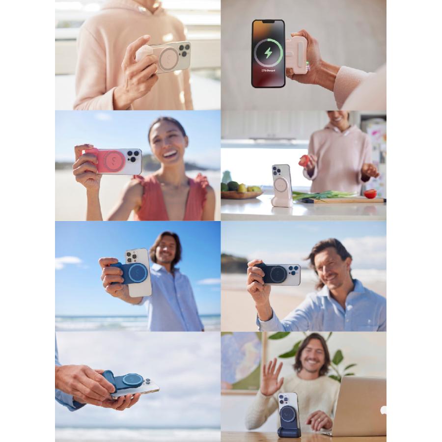 SHIFTCAM SnapGrip MagSafe対応 3200mAh モバイルバッテリー内蔵カメラグリップ Qiワイヤレス充電対応 ピンク  ネコポス不可
