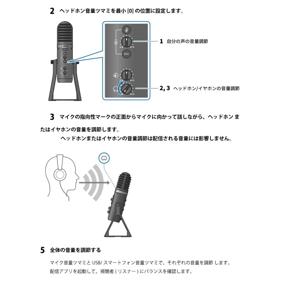 YAMAHA AG01 iPhone配信セット ライブストリーミングマイクロフォン + ミキサー用電源 + USB3アダプタ ブラック AG01 B set ネコポス不可｜ec-kitcut｜09