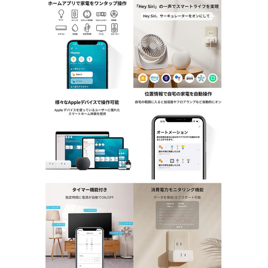 SwitchBot スイッチボット PlugMini スマートプラグ IoT 遠隔操作 HomeKit対応 W2001403 ネコポス不可｜ec-kitcut｜02