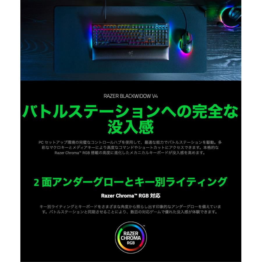 BlackWidow Razer V4 JP Green Switch 日本語配列 緑軸 有線 メディア