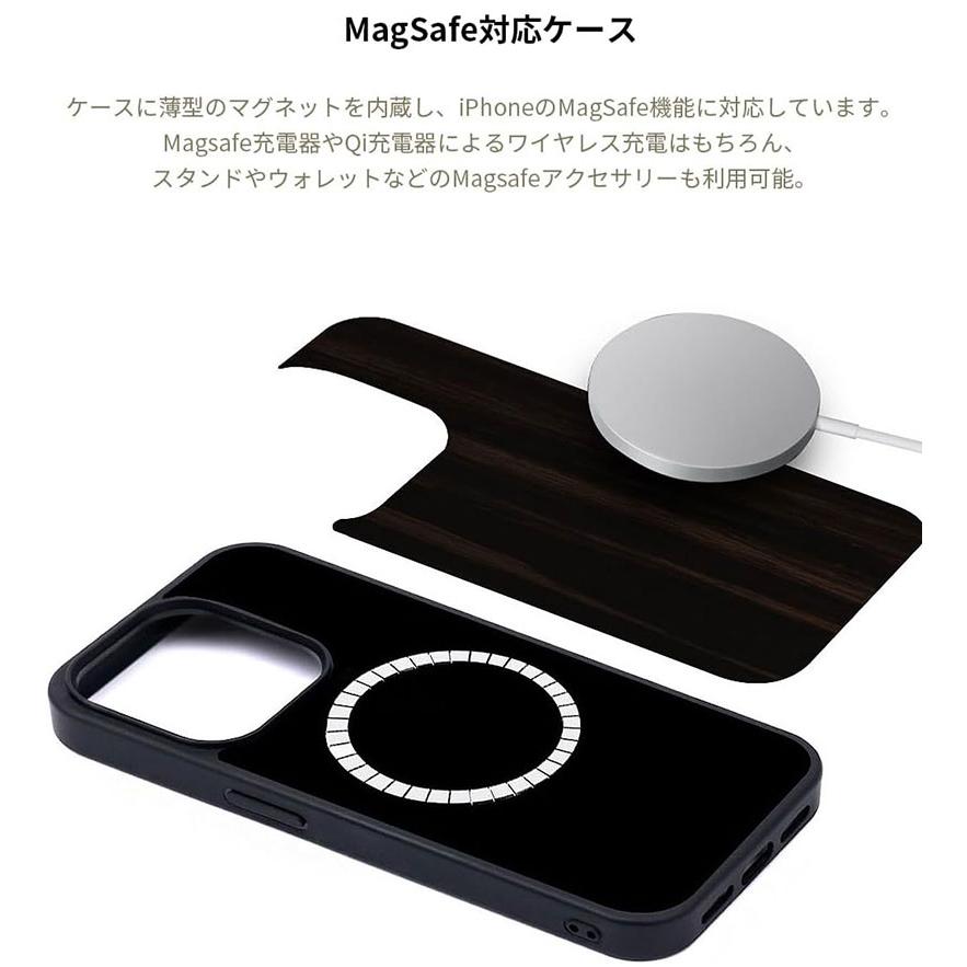 Man & Wood マンアンドウッド iPhone 15 Pro MagSafe対応 天然木ケース Denim I25521i15PR ネコポス送料無料｜ec-kitcut｜05