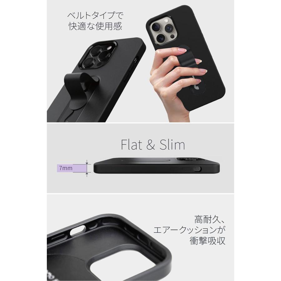 MOMO STICK モモスティック iPhone 15 Pro Mag Grip フラットケース MagSafe対応 ブラック MMS25305i15PR ネコポス送料無料｜ec-kitcut｜04