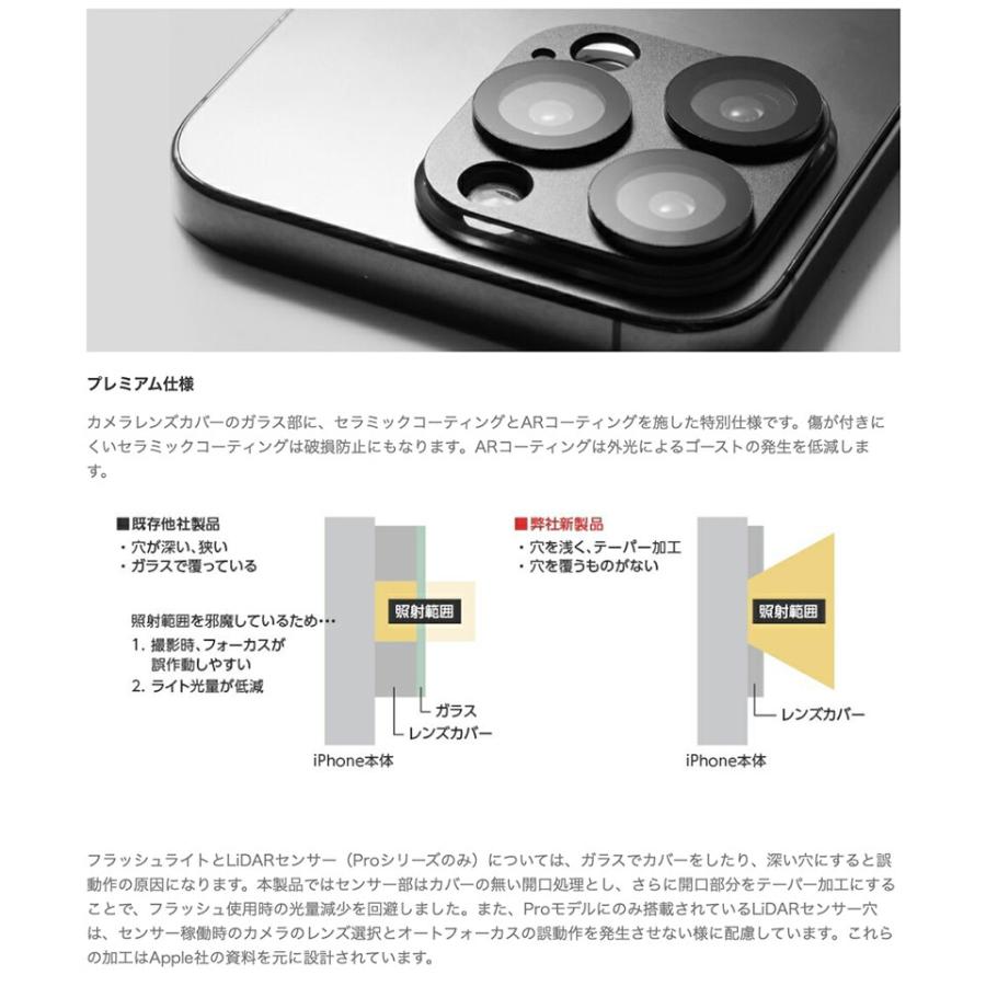 Deff ディーフ iPhone 15 Pro / 15 Pro Max PREMIUM HYBRID CAMERA LENS COVER ブラック DG-IP23PGAL2PBK ネコポス送料無料｜ec-kitcut｜04