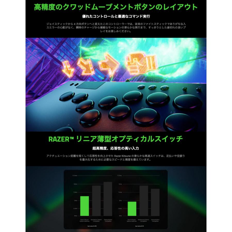 Razer レーザー Kitsune 薄型レバーレス アーケードコントローラー ブラック RZ06-05020100-R3A1 ネコポス不可｜ec-kitcut｜03