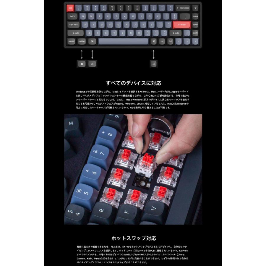 Keychron（キークロン） Keychron K6 Pro QMK/VIA Mac日本語配列