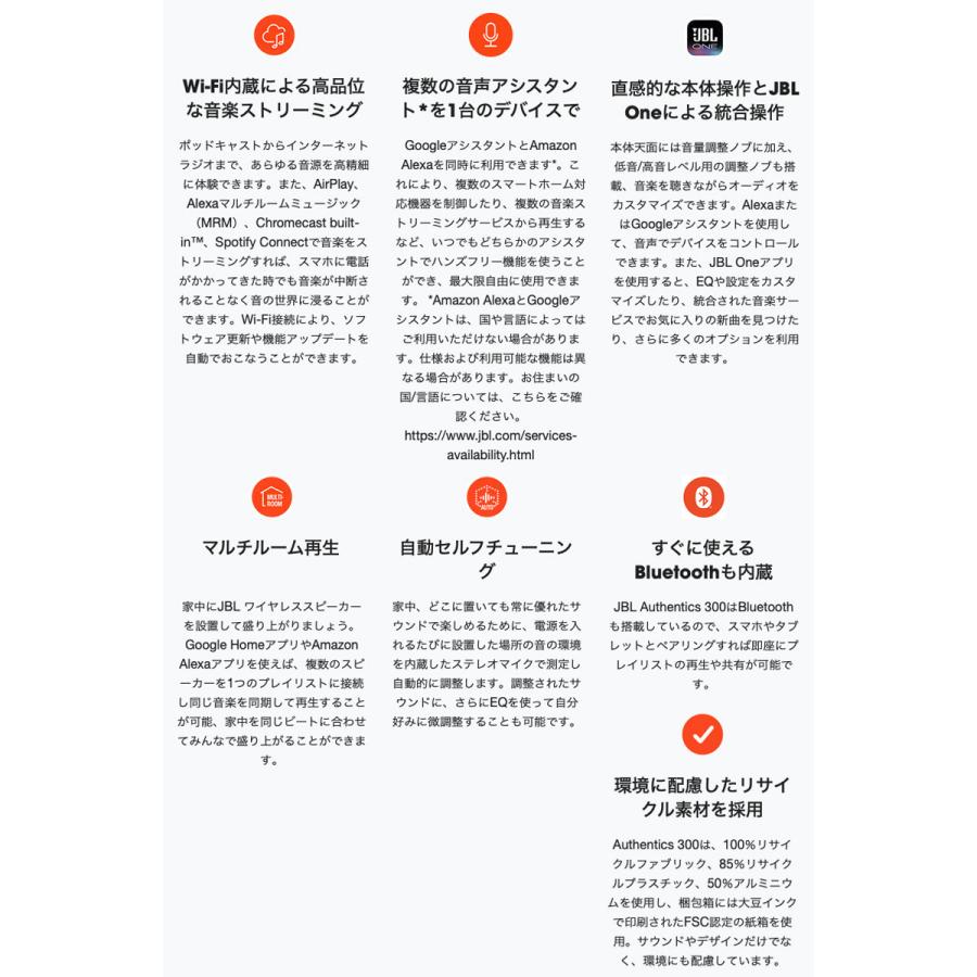 JBL Authentics 300 JBLAUTH300BLKJN Wi-Fi Bluetooth 5.3 ポータブル