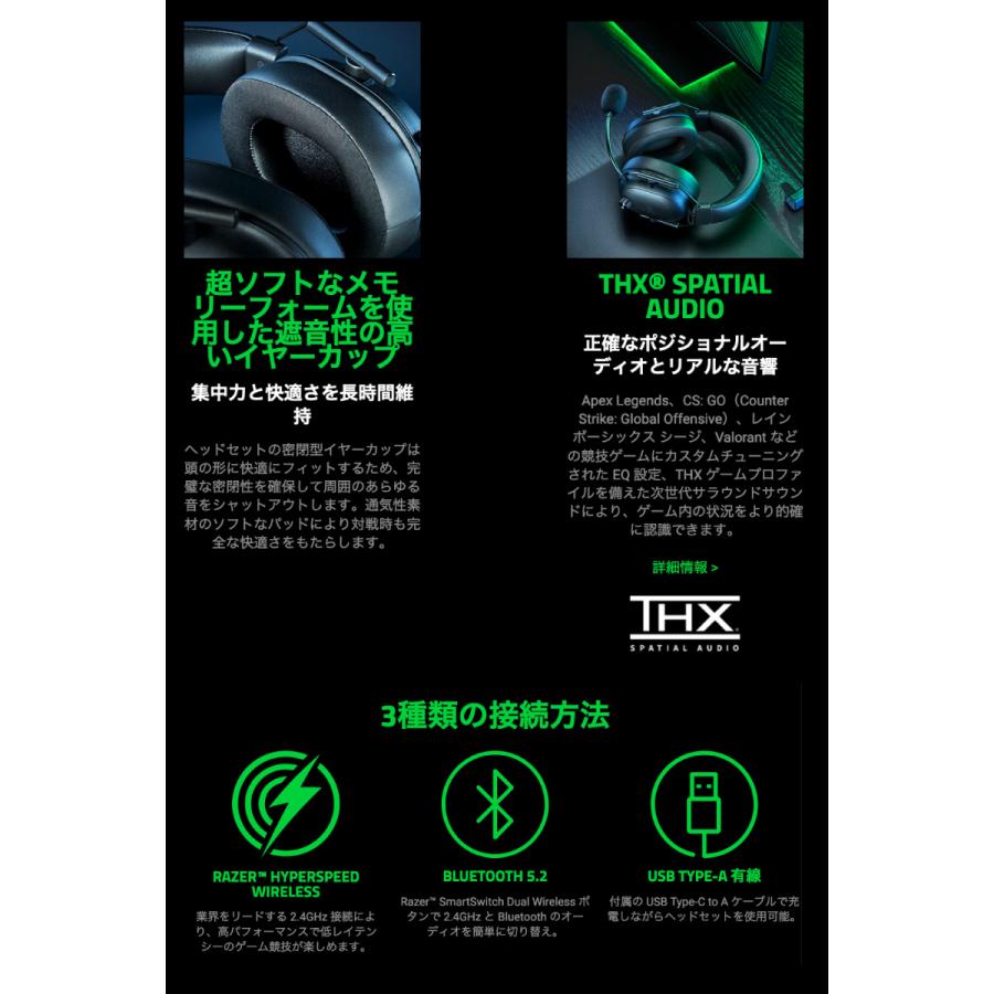 Razer（レイザー） Razer BlackShark V2 HyperSpeed Bluetooth 5.2