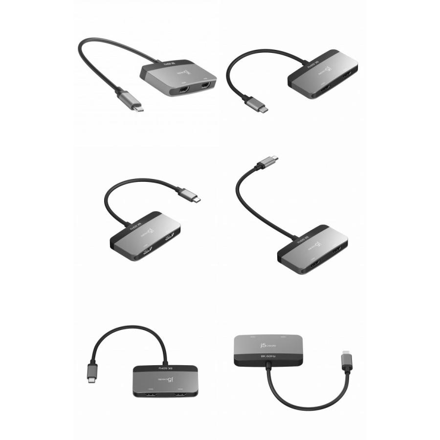 j5 create ジェイファイブクリエイト USB Type-C シングル8K MSTデュアル HDMI アダプター JCA465の画像