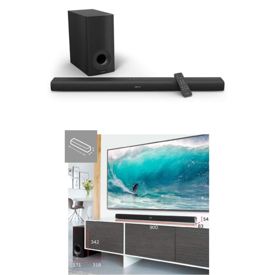 DENON（デノン） ホームシアターサウンドバーシステム DHTS316K 大型