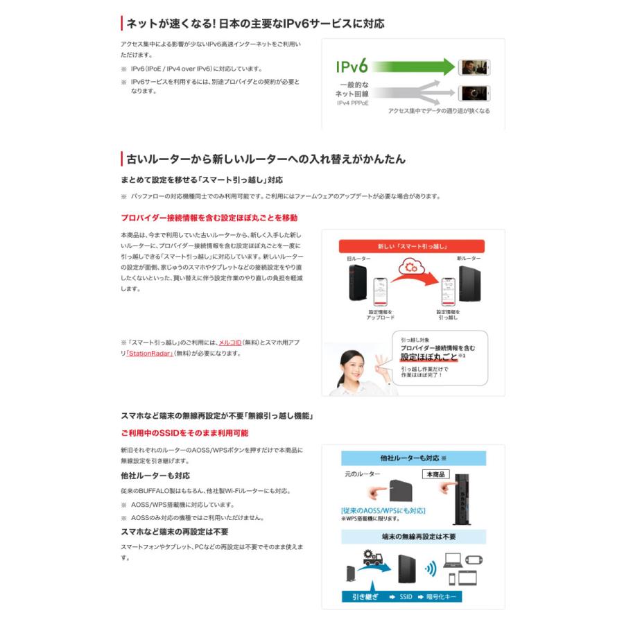 BUFFALO バッファロー 無線LAN Wi-Fi 6対応ルーター BUFFALO バッファロー 無線LAN Wi-Fi 6対応ルーター