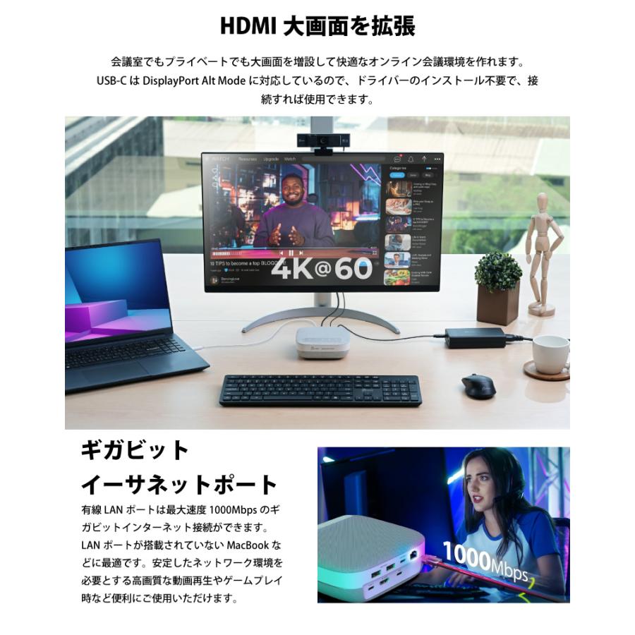 j5 create Bluetooth Speakerphone with USB-C 8in1 Bluetooth 5.2 スピーカーフォン搭載 ドッキングステーション ネコポス不可｜ec-kitcut｜06