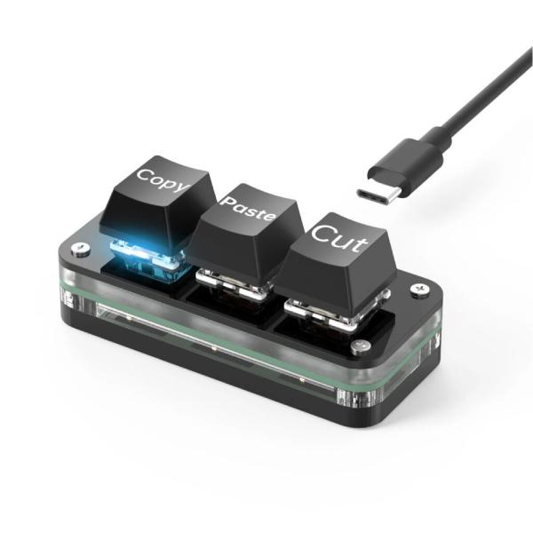 XYZA エクシーザ Tiny Keyboard 3Key for Mac/iPad コピーペーストカット 超小型コピペ専用 赤軸 3ボタン ...