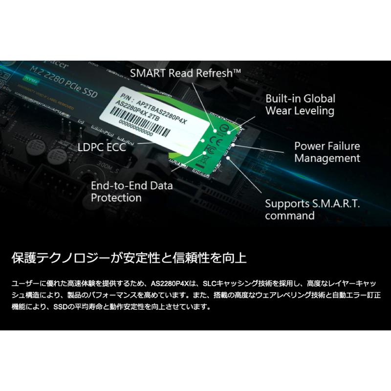 並行輸入品】Apacer アペイサー 512GB AS2280P4X M.2 SSD PCI
