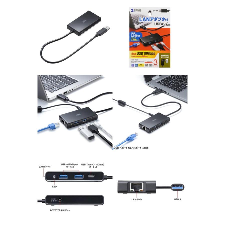 SANWA SUPPLY（サンワサプライ） SANWA USB ハブ付き 2.5ギガビット 
