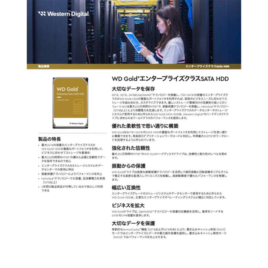WD GOLD Western Digital ウエスタンデジタル 18TB Gold