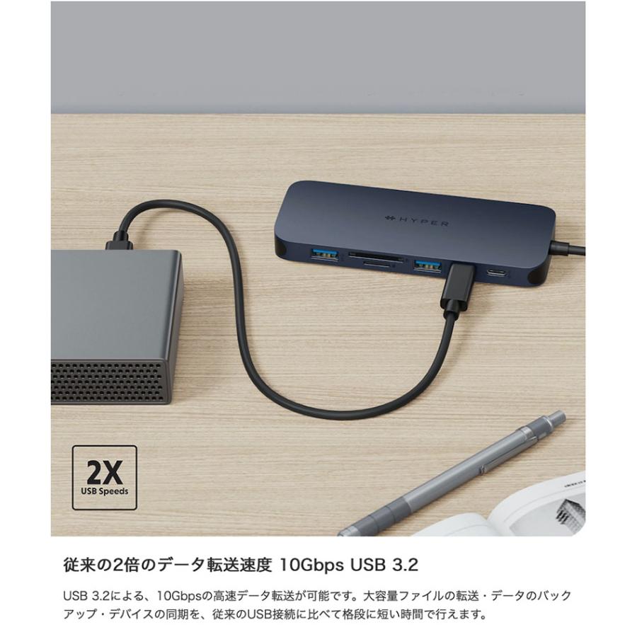 HYPER++ HyperDrive Next 10 Port USB-C ハブ PD対応 急速充電 4K60Hz HDMI USB3.2 USB-A microSD / SD4.0 HP-HD4005GL ネコポス不可｜ec-kitcut｜06