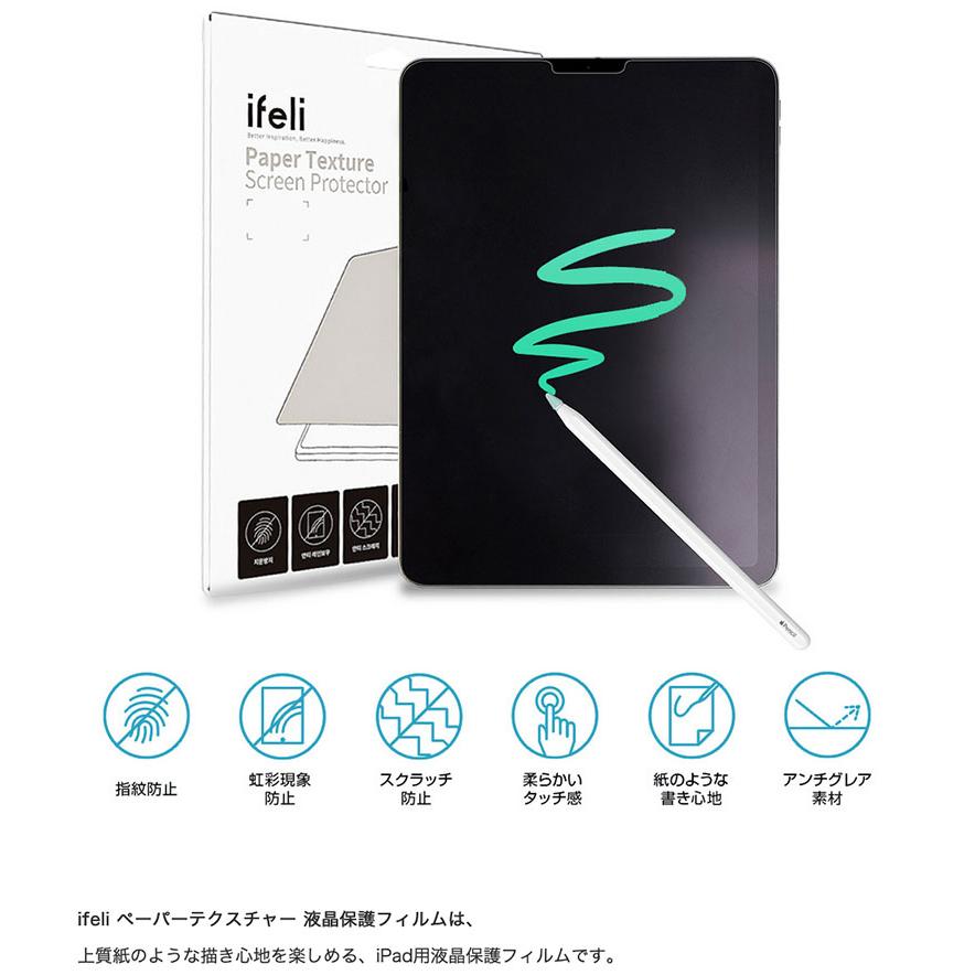 ifeli アイフェリ 12.9インチ iPad Pro M2 第6世代 / M1 第5 / 4 / 3世代 ペーパーテクスチャー 液晶保護フィルム IF00069 ネコポス不可｜ec-kitcut｜02