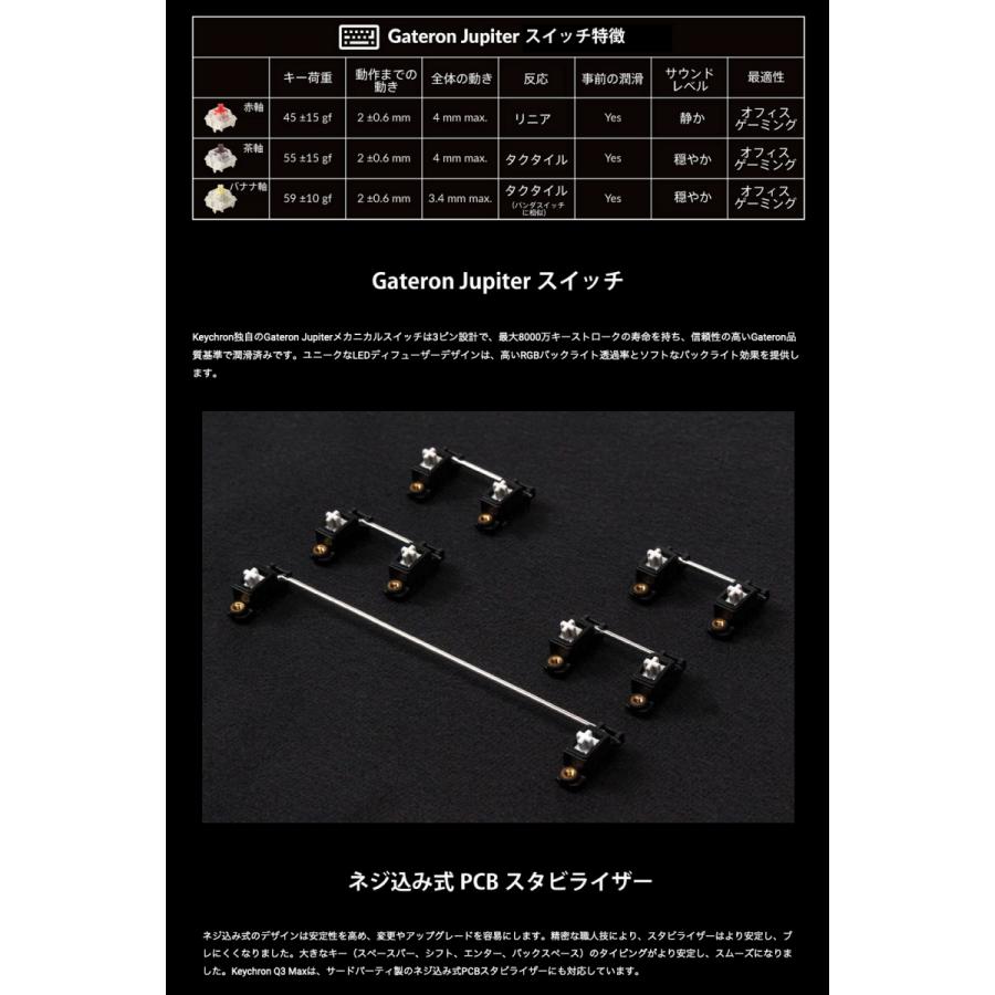Keychron Q3 Max QMK/VIA カーボンブラック 日本語配列 ホット Keychron Q3 Max QMK/VIA カーボンブラック 日本語配列 ホット