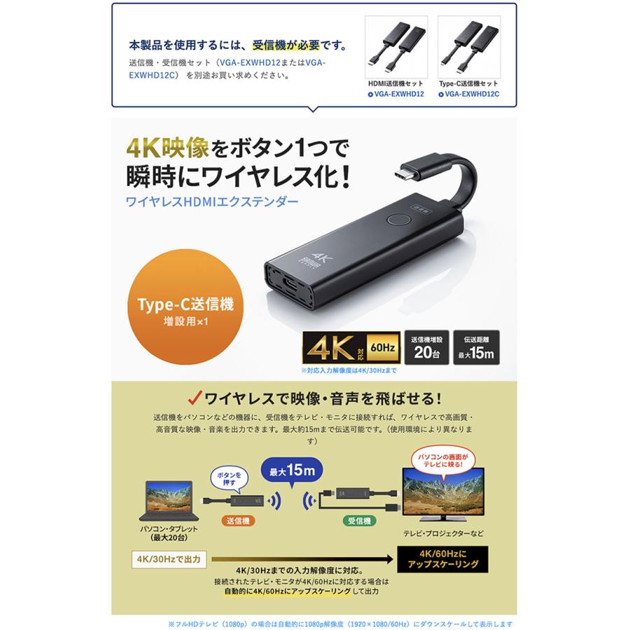SANWA SUPPLY（サンワサプライ） SANWA 4K対応ワイヤレスHDMI