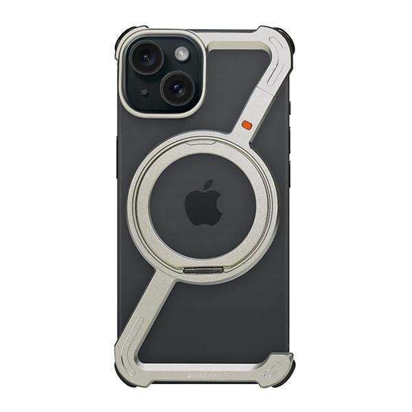 HACRAY ハクライ iPhone 15 360 RingStandバンパー アルミ・シルバー HR26884i15 | HACRAY