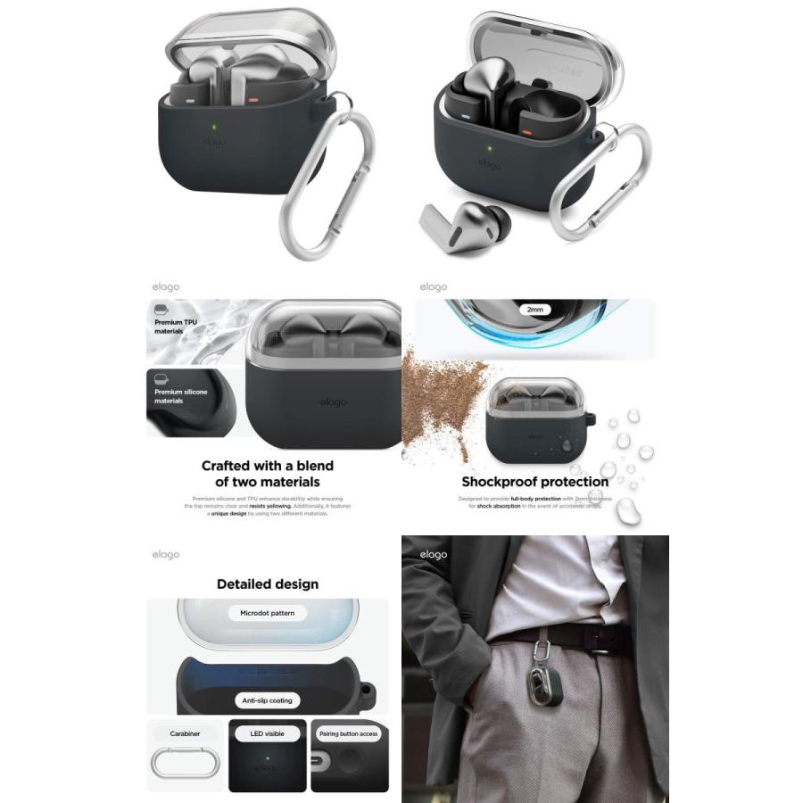 elago エラゴ Galaxy Buds3 / Buds3 Pro / Buds3 FE DUO HANG CASE Clear Black EL_GBNCSSCDO_CB | elago | 01