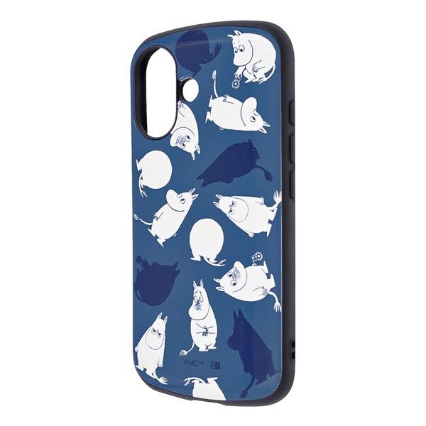 ingrem イングレム iPhone 16 ムーミン 超 保護ケース MiA 衝撃吸収 バンパー ハイブリッドケース ムーミン_モノクロ総柄 | MiA（ingrem）