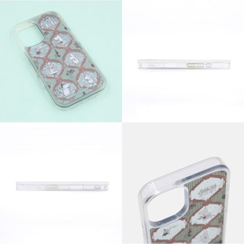 ingrem イングレム iPhone 16 ムーミン 衝撃吸収 バンパー 動く キラキラ ラメ グリッターケース ニョロニョロ_総柄 | ingrem | 01