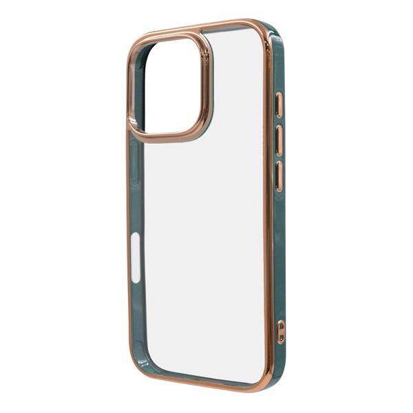 ingrem イングレム iPhone 16 Pro LUSTANT 衝撃吸収 バンパー キラキラ メタリック カラフル ハイブリッドケース グリーン_ゴールド | ingrem