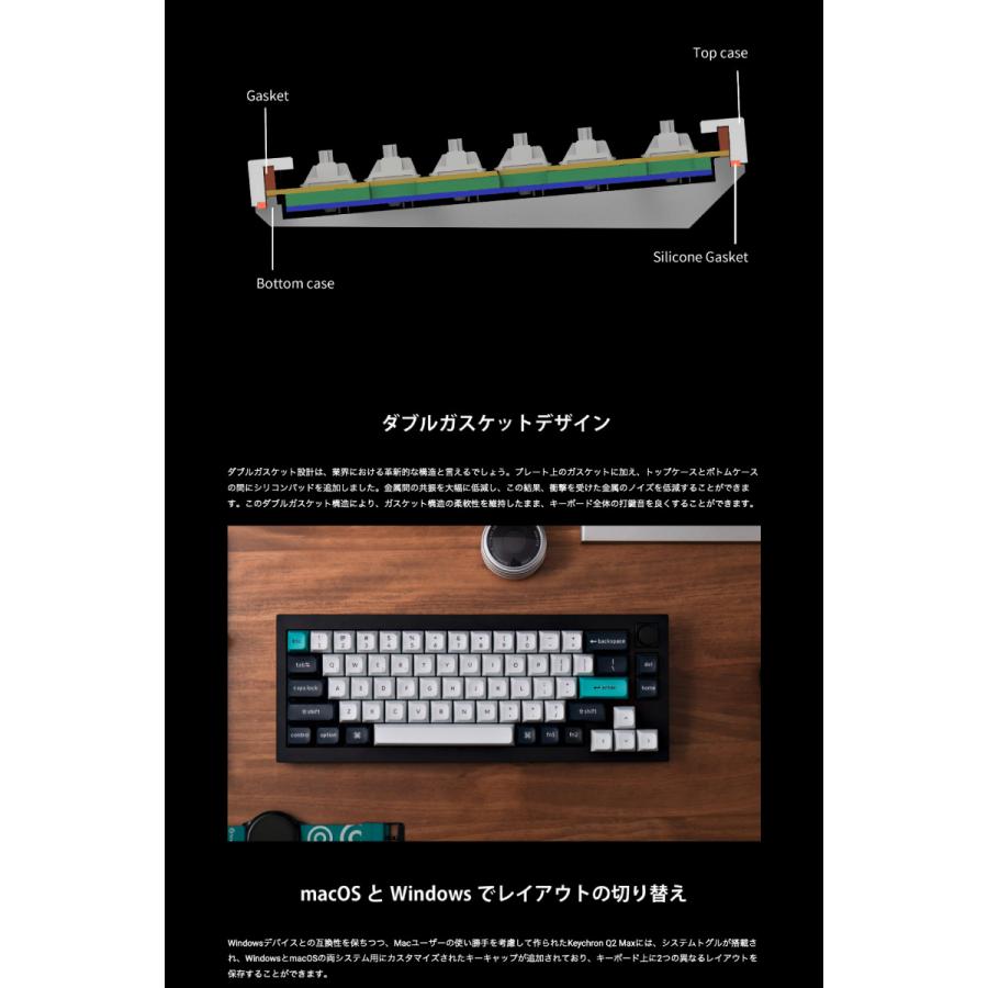 Keychron Q2 Max QMK/VIA シェルホワイト Mac日本語配列 Gateron