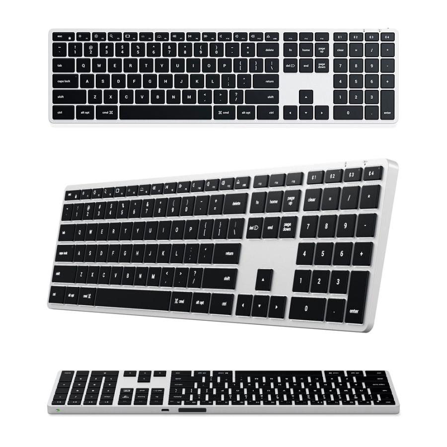Satechi サテチ Slim X3 Bluetooth Backlit Keyboard US Layout Mac英語配列 有線 / ワイヤレス両対応 フルサイズ キーボード Silver PST-BTSX3S_3