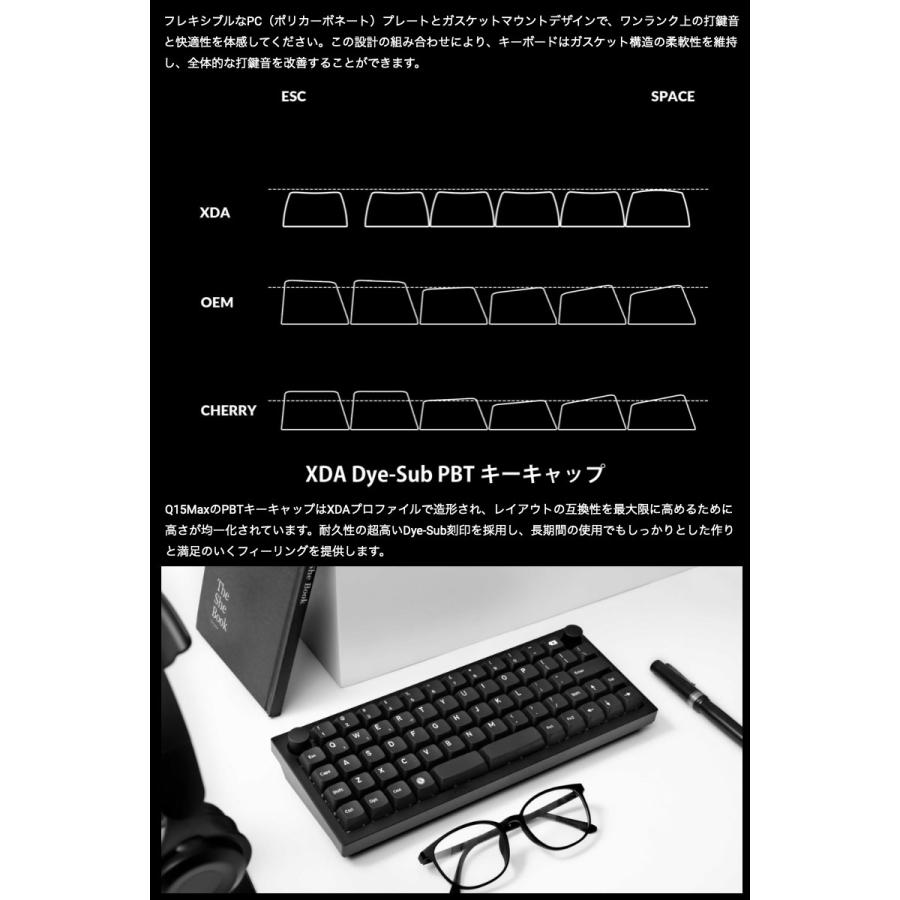 Keychron Q15 Max オーソリニア レイアウト ブラック 英語配列 ホット
