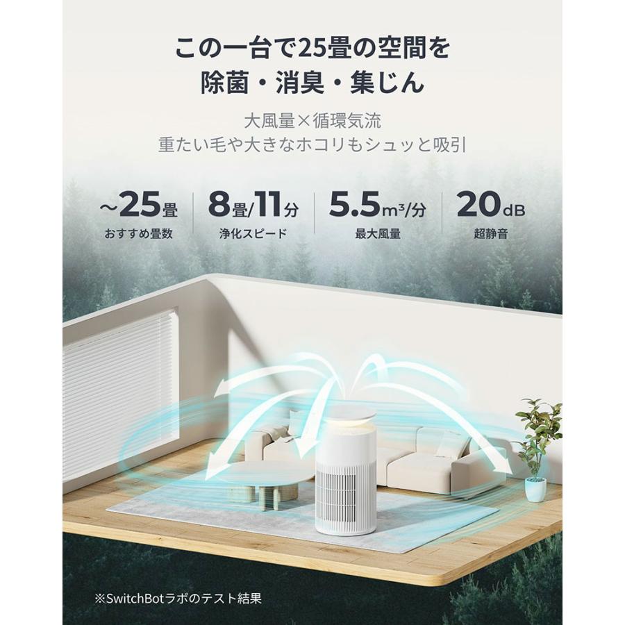 SwitchBot（スイッチボット） ペット専用設計 空気清浄機 W5302300