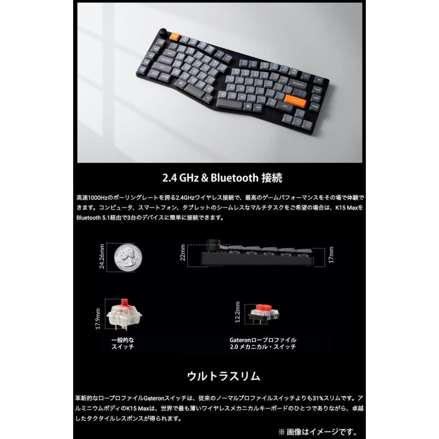 【美品】Keychron K15 MAX （茶軸 英語配列） キーボード K15 Max RGBライト(茶軸・英語配列) K15M-H3-US [有線