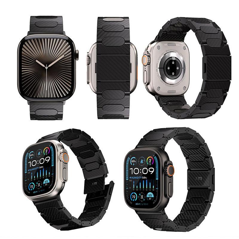 Apple Watch Series 44 45カーボンファイバーバンド色選べる ジャストモバイル Just Mobile Apple Watch バンド カーボン 49 / 46