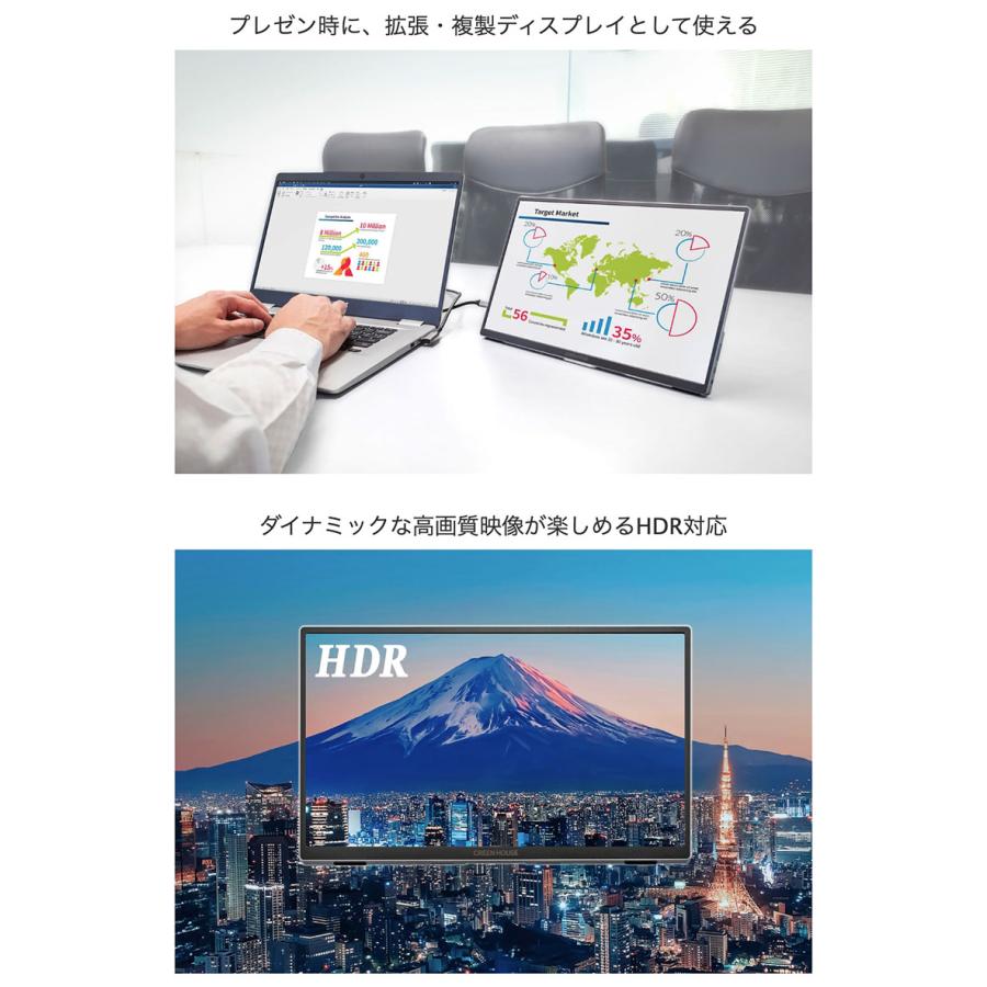 GREEN HOUSE（グリーンハウス） 15.6型 Type-C PD対応 モバイル