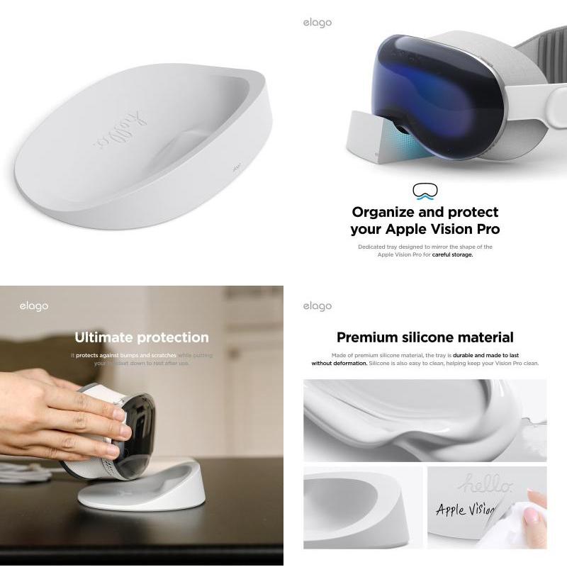 elago エラゴ Apple Vision Pro SLICONE TRAY 専用トレイ Light Grey EL_AVPSTSCTR_LG | elago | 01