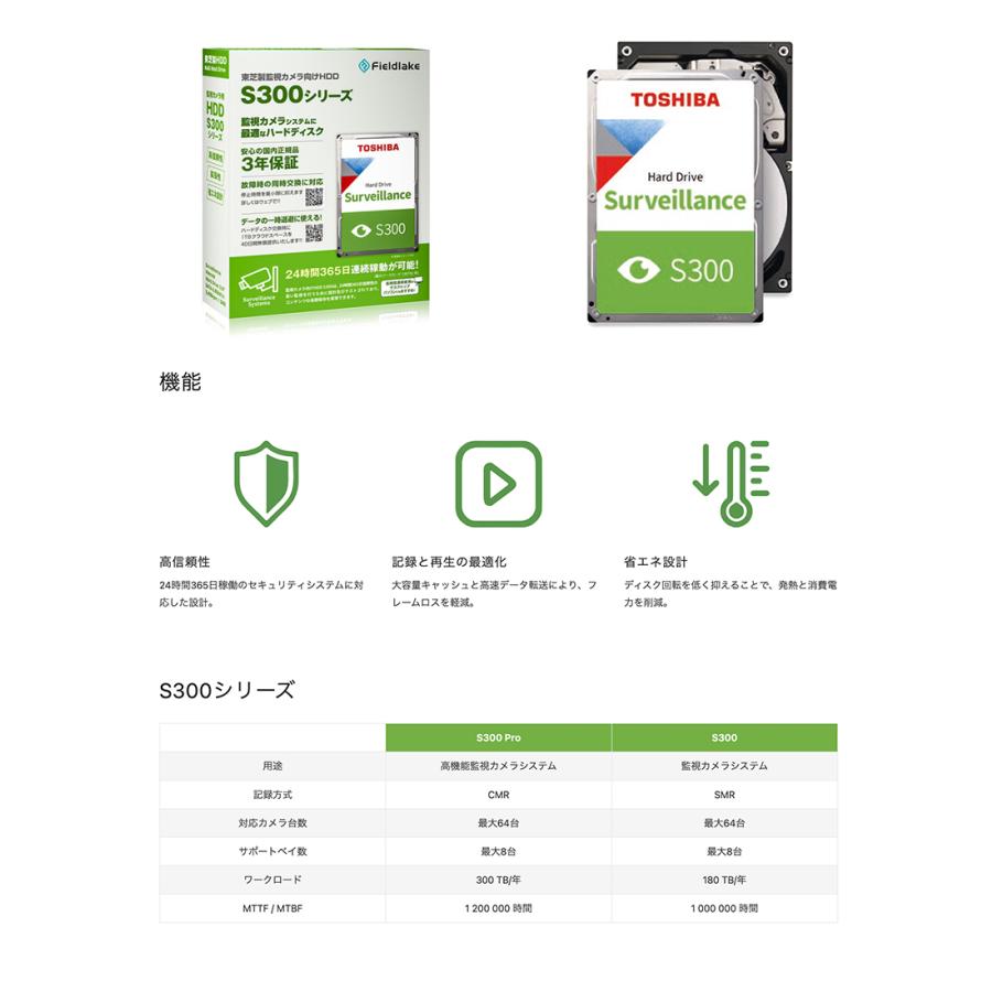 TOSHIBA（東芝） 4TB S300 Surveillance HDD 監視カメラ向け内蔵