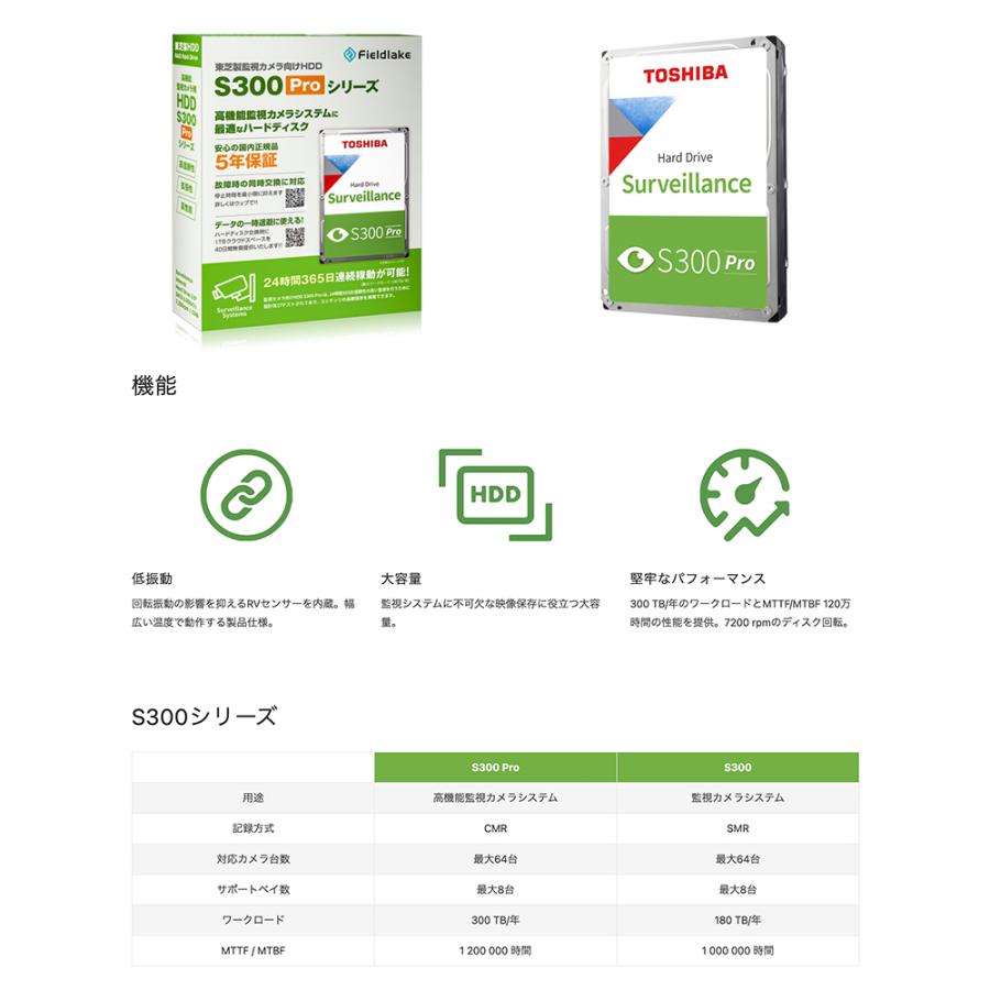 TOSHIBA（東芝） 6TB S300 Pro Surveillance HDD 監視カメラ向け内蔵
