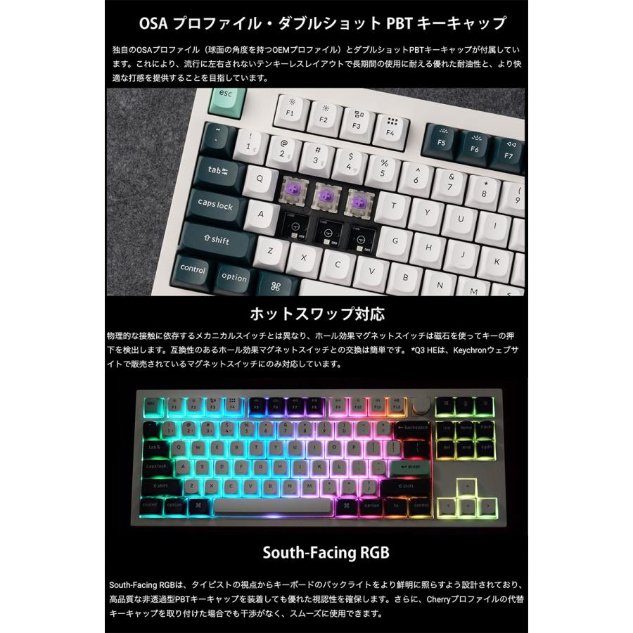 Keychron Q3 HE カーボンブラック JIS配列 キーボード(ラピッドトリガー対応) Q3 HE カーボンブラック Q3H-M1-JIS