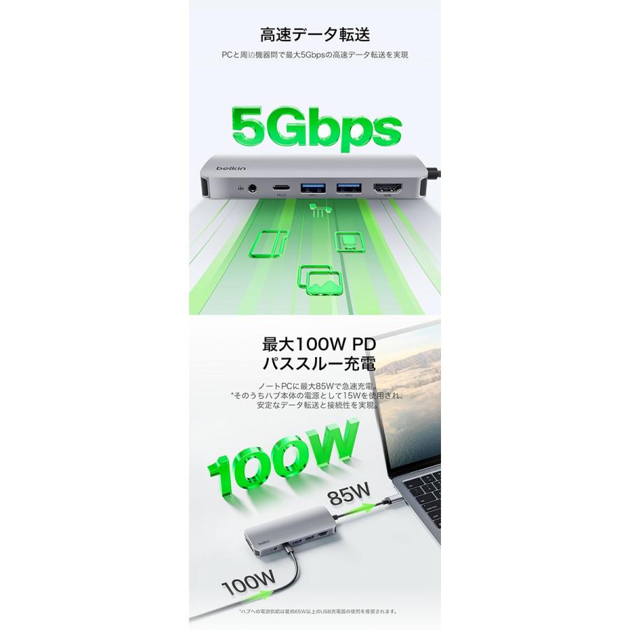 Belkin（ベルキン） Connect USB-C 7-in-1 マルチポートハブ PD対応