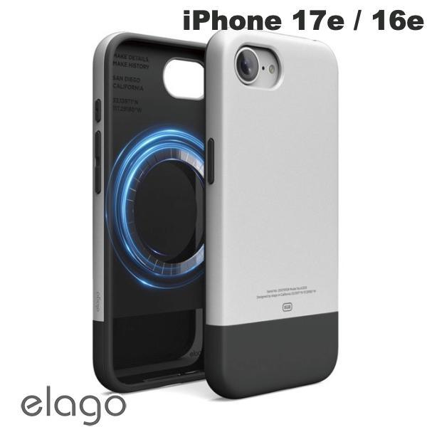 elago エラゴ iPhone 17e / 16e MAGNETIC ORIGINAL 2G マグネット搭載耐衝撃ケース Silver/Black EL_IS4CSPTOG_SB