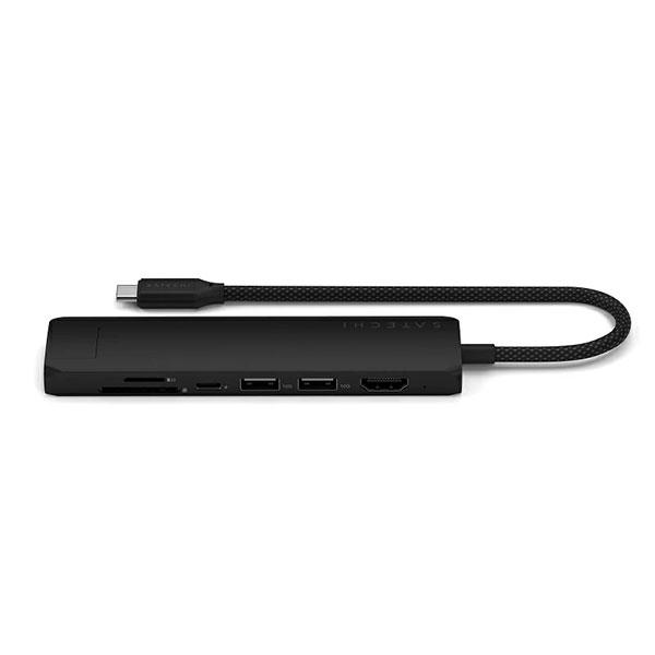 Satechi 7-in-1 USB-C Slim Multiport Adapter with Ethernet PD対応 スリムマルチポートアダプター with イーサーネット Black | SATECHI