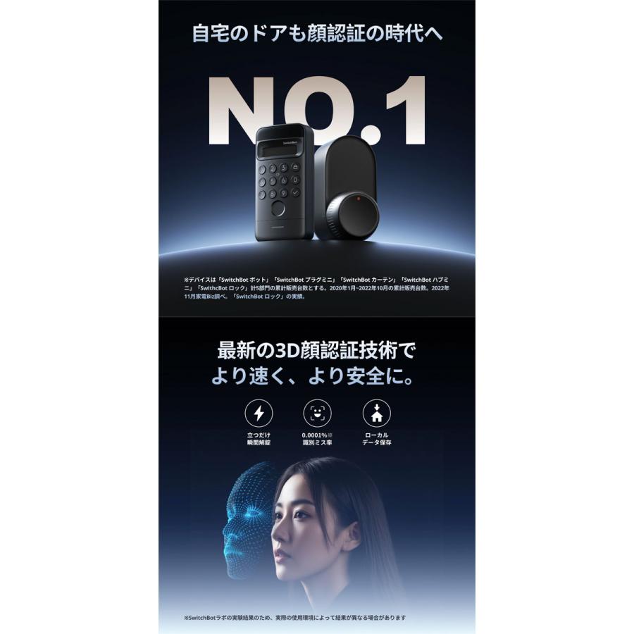 スイッチボット ドアロックUltra＋顔認証セット SwitchBot ダブル ドアロックUltra x2個 + 顔認証セット